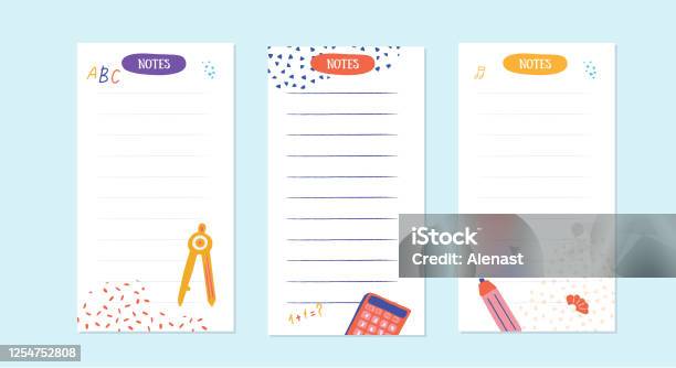 Notes Design Schedule Notes Schedule Design Template For School With Grunge Elements Vector ...