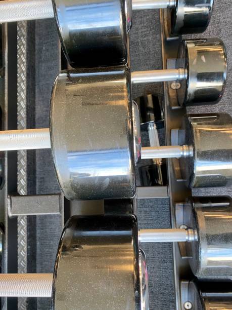 istock Rack of dumbbells 1254754584