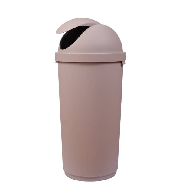 istock Big brown trashcan or waste bin on white background. 1254758066