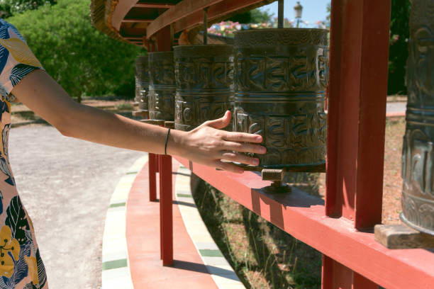 istock Tibet and Buddhist are praying wheel. 1254758404