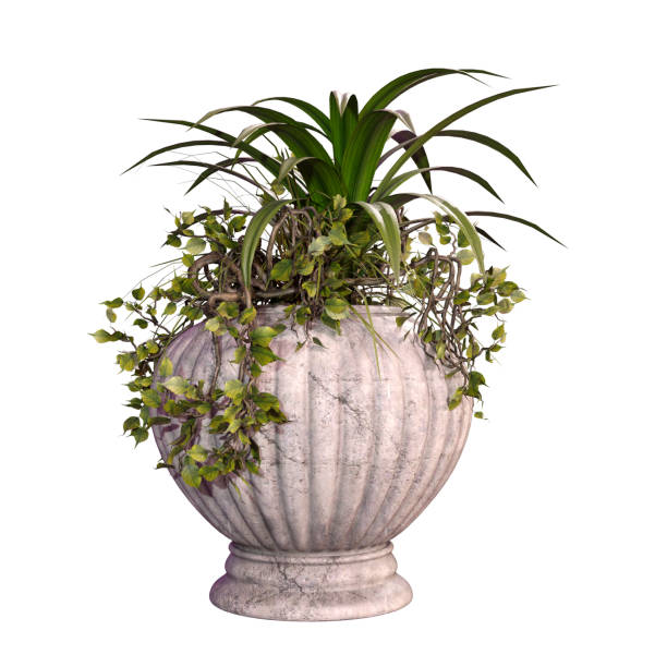 3D rendering of an outdoor planter isolated on white background