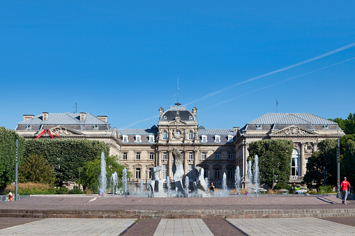 Paris, France - April 9, 2024: Main entrance to the Cité internationale universitaire de Paris (CIUP), a private park and foundation housing around 6,000 students and visiting academics