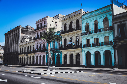 Colorful Roadside Apartments In Havana, Cuba