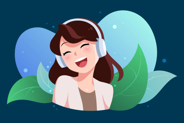 116 Girl Listening To Music Funny Cartoon Illustrations & Clip Art - iStock