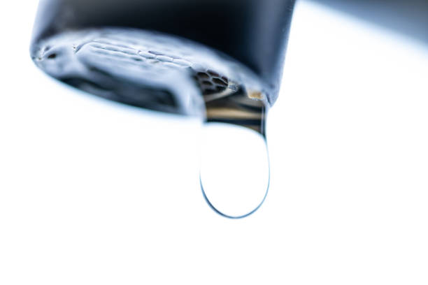 Dripping Faucet with Water Drop, neon coloured image