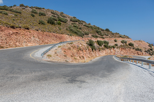 rocky mountain road at datca region of mugla turkey