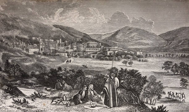 bibel 1873 - nazareth - nazareth israel stock-grafiken, -clipart, -cartoons und -symbole