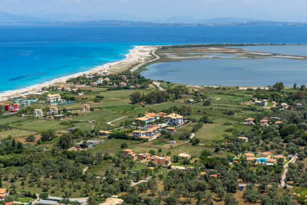 istock Agios Ioanis beach with blue waters, Lefkada, Greece 1254782527