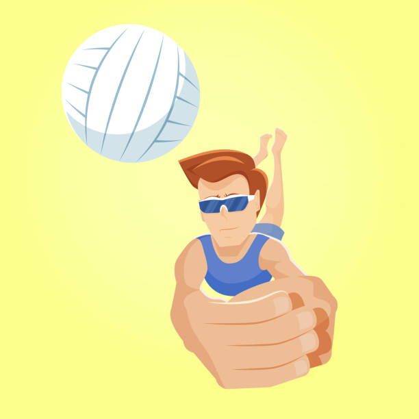 ビーチバレーの試合でバレーボールの掘り出し方。 - beach volleyball shiny computer icon volleyball点のイラスト素材／クリップアート素材／マンガ素材／アイコン素材