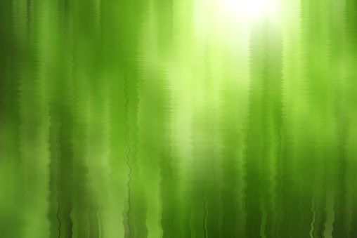 image of water surface on blurred green background. Nature background. copy space.