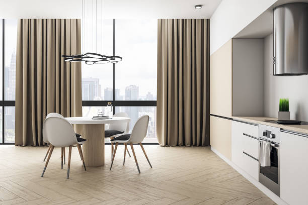 istock Luxury loft kitchen interior with furniture 1254790883