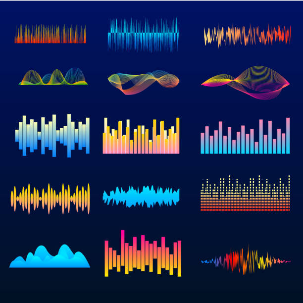 Soundtrack signal spectrum and studio melody beat. Color music wave, audio tune waveform pulse. Soundtrack signal spectrum. Vector illustration Soundtrack signal spectrum and studio melody beat. Color music wave, audio tune waveform pulse. Soundtrack signal spectrum. Vector illustration signal level stock illustrations
