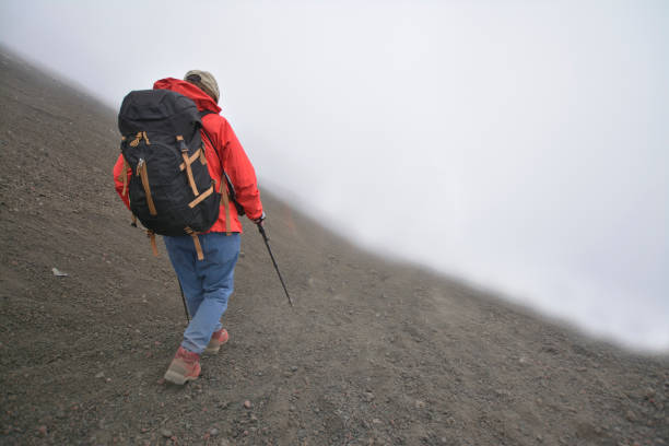 Fuji mountain climbing landscape in summer
