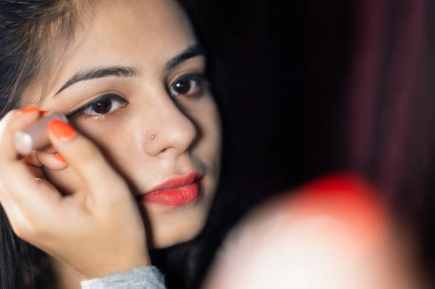 istock Eye Make-up with black eyeliner close-up portrait 1254795901