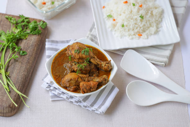 istock Chicken curry and ghee rice,biriyani rice 1254799275