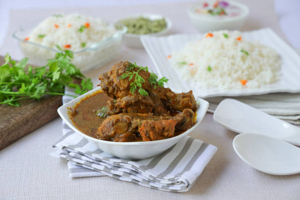 istock Chicken curry and ghee rice,biriyani rice 1254799328