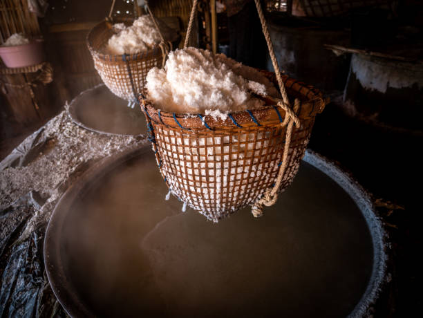istock Rock Salt in a Bamboo Basket above The Boiler 1254799862