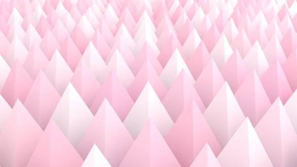 istock 3d pyramids pastel background. Trendy wallpaper. Calm pastel colors. Modern 3d illustration. Abstract. Spikes abstract. Sharp objects. 1254801421