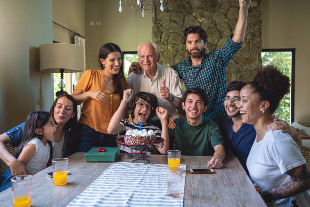 istock Birthday celebration in a latin family 1254805546