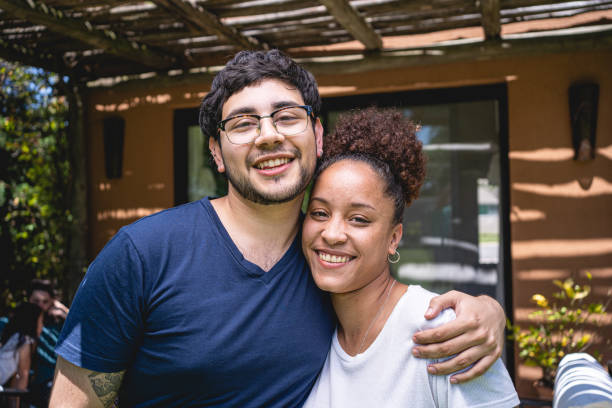 istock Mixed-race brother and sister portrait 1254805552