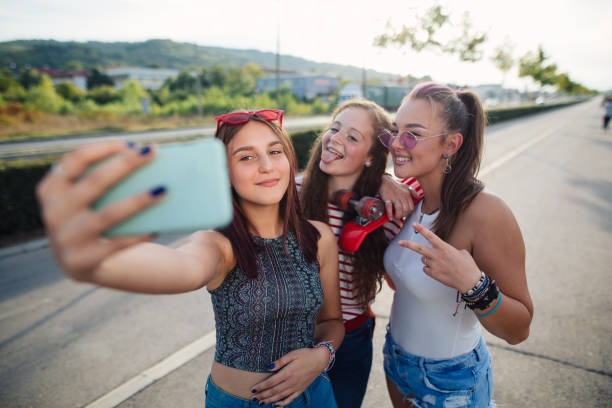 istock Gorgeous girls taking a selfie together 1254806899