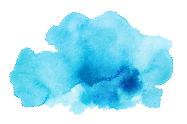 ręcznie rysowana plama akwarelowa. - sky watercolour paints watercolor painting cloud stock illustrations