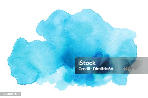 istock Hand drawn watercolor stain. 1254809129