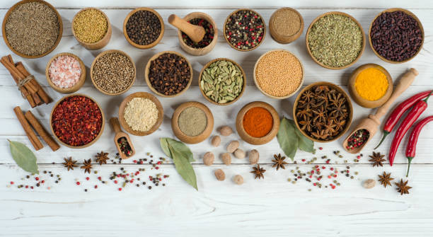 istock Variety of herbs and spice for cooking 1254809644