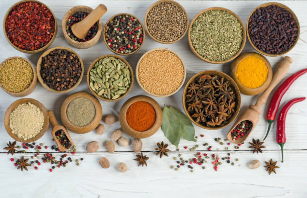 istock Set of various spices and herbs for cooking 1254810256