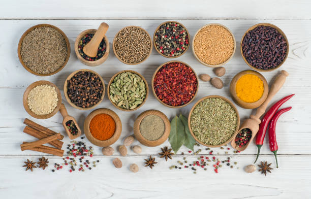istock Set of various spices and herbs for cooking 1254810262