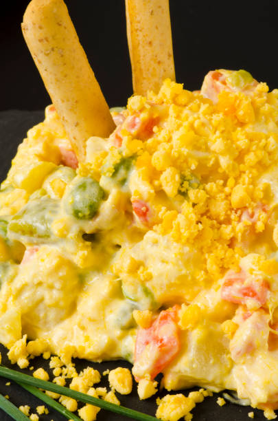 istock Spanish Tapas. Russian salad, also know as Olivier Salad. 1254812489