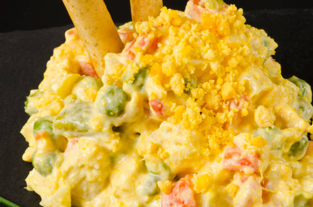 istock Spanish Tapas. Russian salad, also know as Olivier Salad. 1254812492