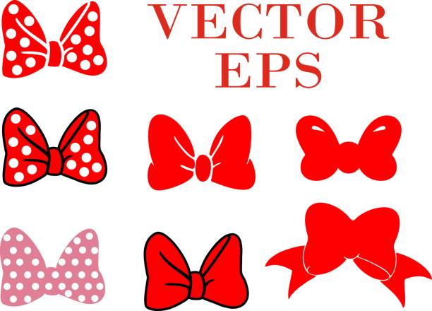 minnie bow set. Vector eps Set of bows. minnie bow set. Vector eps.
 Suitable for printing black and red butterfly stock illustrations