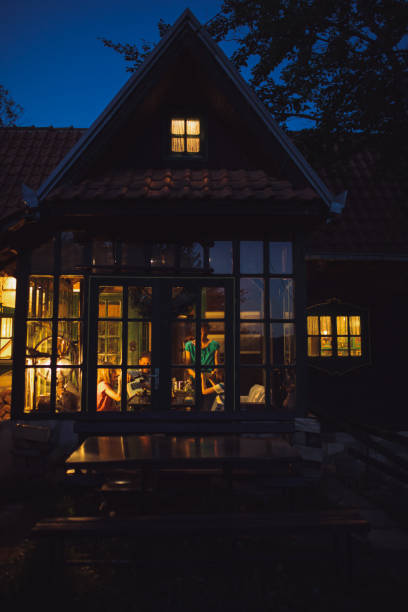 istock Happy family during dinner in the dinning room 1254813262