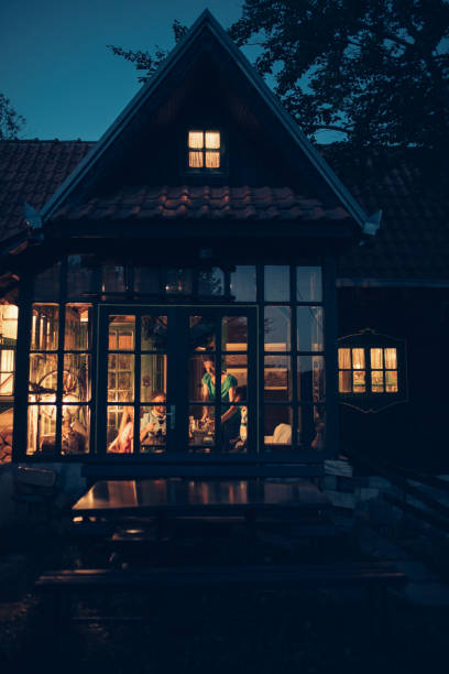 istock Happy family during dinner in the dinning room 1254813309