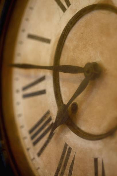istock Close-up of old clock 1254814601