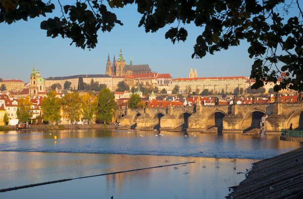 istock Prague - The  Charles Bridge, Castle and Cathedral withe the Vltava river. 1254815164