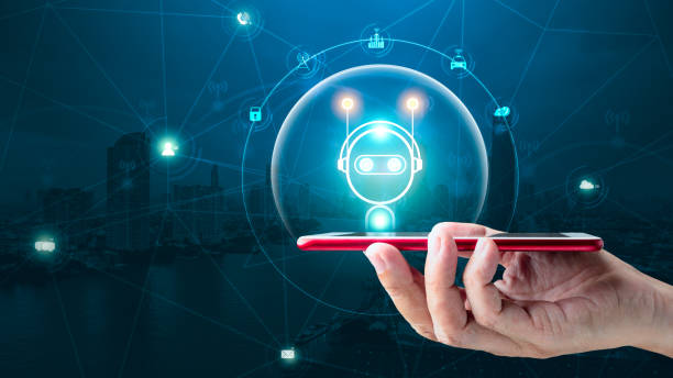 istock AI technology concept. Hand holding smartphone with digital chatbot on top for provide access to information online network. 1254818324