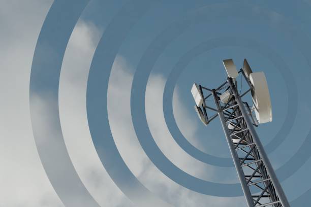 Communications Mast with signals radiating outwards
