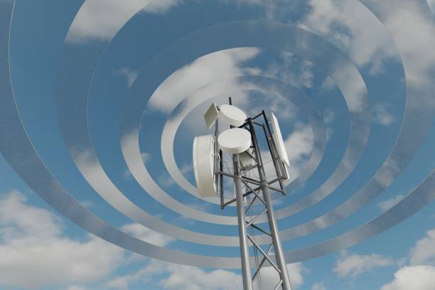 istock Communications Mast with signals radiating outwards 1254819315