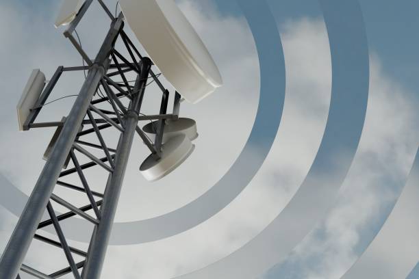 istock Communications Mast with signals radiating outwards 1254819454