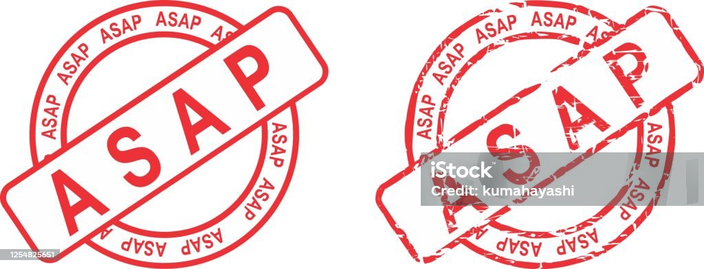 Asap Tag Circle Red Asap Text Stamp Acronym Sticker Collection Set Stock ...