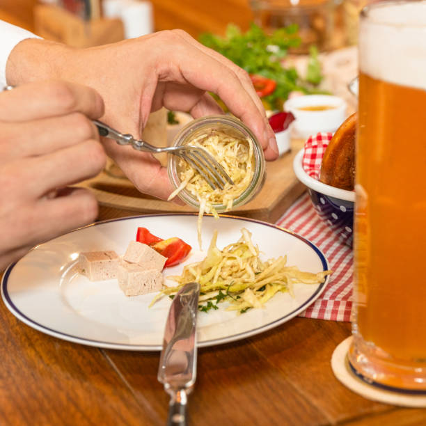 istock Eating fringed cheese with beer 1254828908