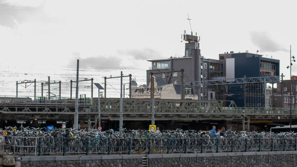 istock Bicycle parking in Amsterdam, Netherlands 1254829221