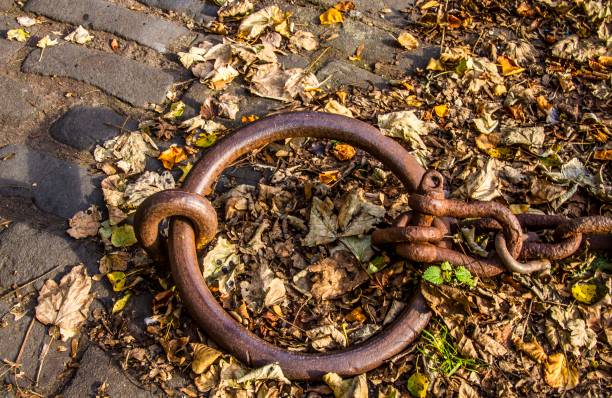 istock Rusty Chain From Fishing Village. 1254829564