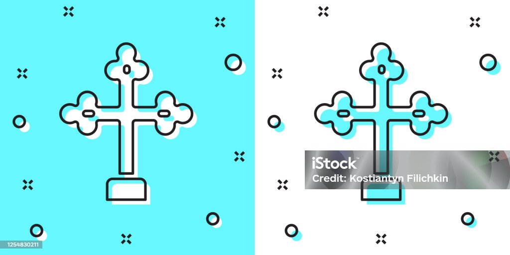 Ilustración de Icono De Cruz Cristiana De Línea Negra Aislado Sobre Fondo Verde Y Blanco Cruz De La Iglesia Formas Dinámicas Aleatorias Vector y más Vectores Libres de Derechos de Esperanza - Ilustración de Icono De Cruz Cristiana De Línea Negra Aislado Sobre Fondo Verde Y Blanco Cruz De La Iglesia Formas Dinámicas Aleatorias Vector y más Vectores Libres de Derechos de Esperanza -