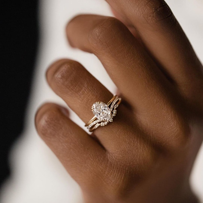 Close Up woman hands with Diamond Ring