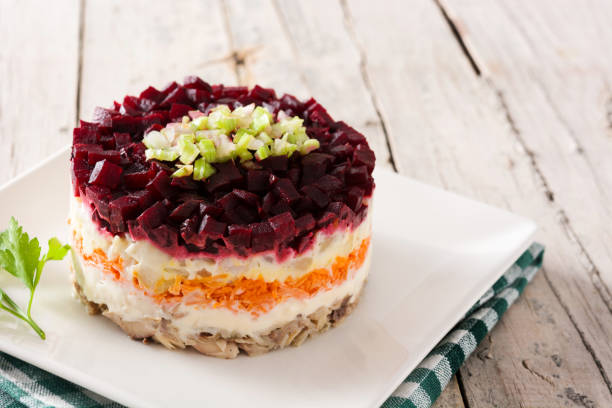 istock Traditional Russian herring salad 1254833303