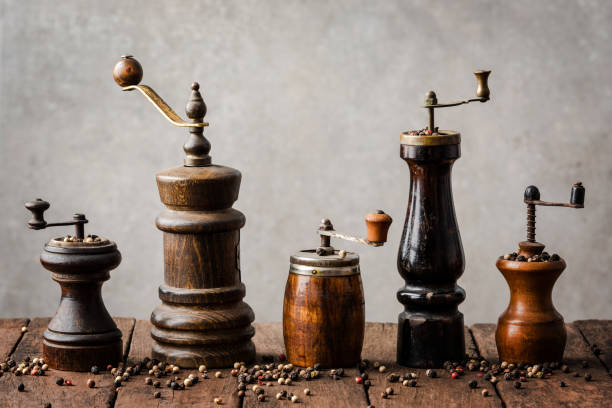 istock Collection of vintage pepper mills 1254833691