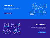 reinigung-verwandte-flat-line-banner-des